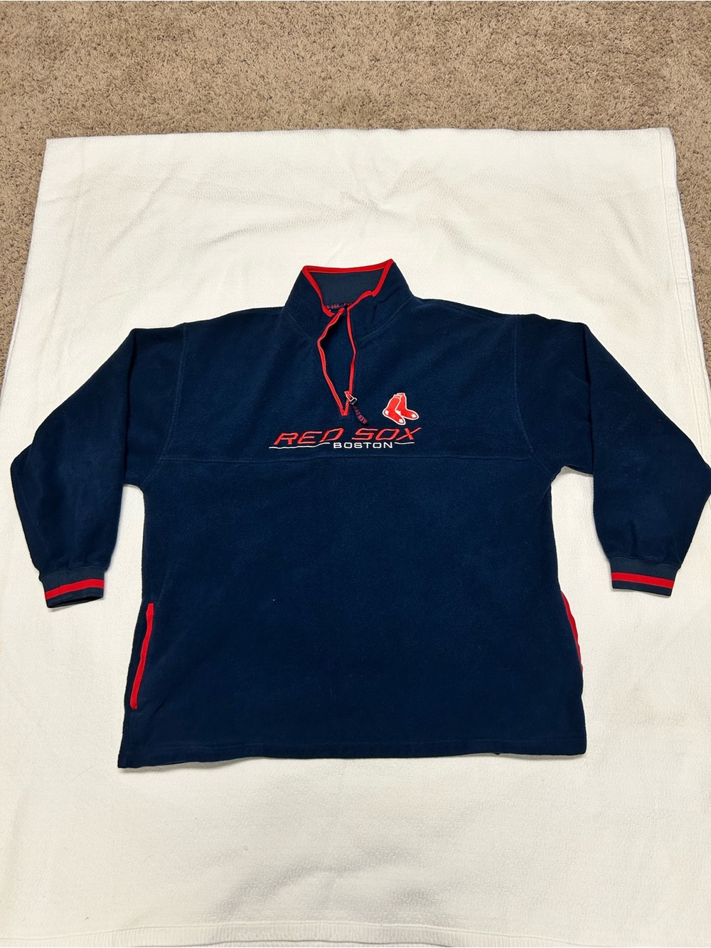 Boston Red Sox Navy Embroidered Fleece Pullover ⚾
